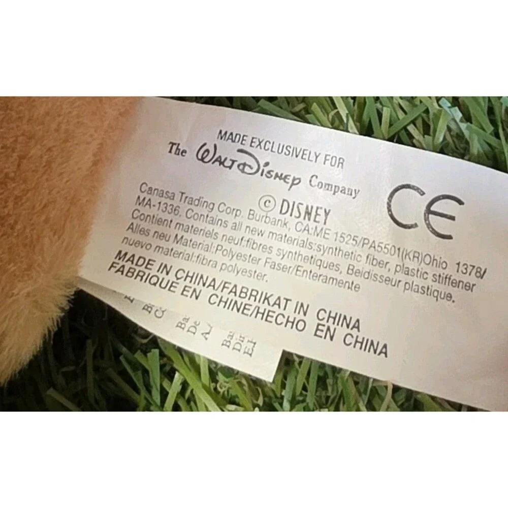 Vtg Disney Winnie the Pooh Pilgrim & Piglet Indian Thanksgiving Plush 13" W/Sign - Picture 8 of 12